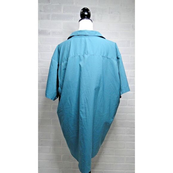 Columbia Mens Shirt Teal Blue XXL Short‎ Sleeve Button Omni Wick - Picture 3 of 6